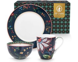 Pip studio Set/3 Ontbijt Set Berry Blues
