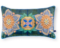 Pip Studio Sierkussen Flores Felices - Kussen voor de Woonkamer - Blauw - 30x50cm