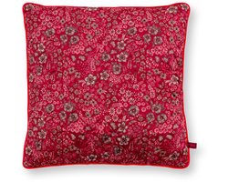 Pip Studio Sierkussen Quilted Daisy Dreams - Kussen voor de Woonkamer - Rood - 50x50cm