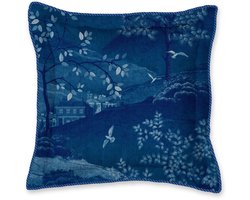 Pip Studio Sundara Wood Square Cushion Sierkussen - 45 x 45 cm cm - Donkerblauw