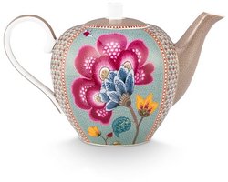 Pip studio-Theepot-Blooming Tales Fantasy Khaki- 1.6L -Porselein