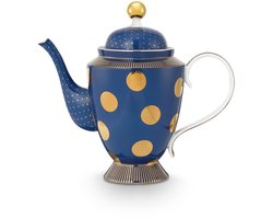 Pip Studio Theepot Dot Delight - Theekan - Navy/ Goud - 1,25l