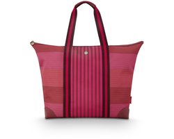 Pip Studio - Tilda Tote Bag met rits - Schoudertas - Roze - Gestreept - 66x20x44cm