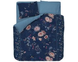 Pip Studio Tokyo Bouquet dekbedovertrek - Eenpersoons - 140x200/220 - Donker Blauw