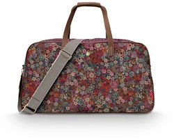 Pip Studio - Tovy - Tutti i Fiori - Weekendtas - Rood - Satijn / PVC - 65x25,5x35cm