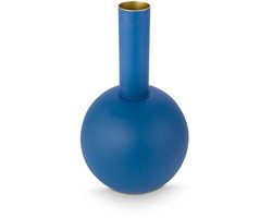 Pip Studio Vaas - Bloemenvaas van Metaal - Blauw - 24.5x42cm