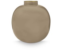 Pip Studio Vaas - Decoratie - Bloemenvaas van Metaal - Khaki - 23cm