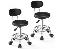 PIPIPOXER-Barkrukken set van 2, linnen stoffen keukenstoel, draaibare barkruk voor keuken/thuisbar,Beige