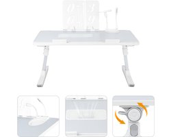 PIPIPOXER Bedtafel - Laptoptafel- Laptoptafel verstelbaar in hoogte - Groot-Laptop standaard - Laptop tafel - Bank tafel - Bijzettafel - Bed-Grijs