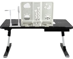 PIPIPOXER Bedtafel - Laptoptafel- Laptoptafel verstelbaar in hoogte - Groot-Laptop standaard - Laptop tafel - Bank tafel - Bijzettafel - Bed- Zwart
