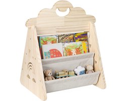 PIPIPOXER Boekenkast Kind - Kinderboekenkast - 36 x 32 x 48.5 cm - Boekenrek Kind Staand - Houtkleur