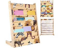 PIPIPOXER Boekenkast Kind - Kinderboekenkast - 78 × 60 × 29 cm - Boekenrek Kind Staand - Houtkleur