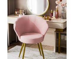 PIPIPOXER - eetkamerstoel -Velvet - Eetkamer, studeerkamer, woonkamer-Roze