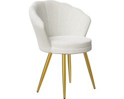 PIPIPOXER - eetkamerstoel -Velvet - Eetkamer, studeerkamer, woonkamer-Wit