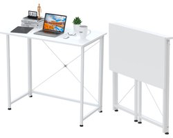 PIPIPOXER Opvouwbare Tafel - Bureau Kantoortafel Computertafel 80x45x74cm Wit