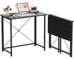 PIPIPOXER Opvouwbare Tafel - Bureau Kantoortafel Computertafel 80x45x74cm,Zwart