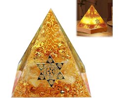 Piramide met Kristallen, Energie Piramide, Kristal Ornament voor Bureau, Woonkamer Decoratie met Mini Piramide - Prachtige en Spirituele Sfeerbrenger met Helende Kristallen