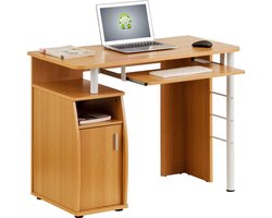 Piranha ELVER Bureau - Eikenhout - Bureautafel - Bureau Met Opbergruimte - Buro - Bureau Hout - Bureau met Lade en Kastje - PC 1o