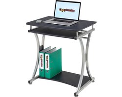 Piranha MINNOW Bureau / Compact Computerbureau - Antraciet - Zwart - Klein Bureau - Bureautafel - Bureau Met Opbergruimte - Buro - PC Bureau - Smal Bureau - Toetsenbordhouder - PC 11g