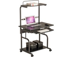 Piranha NEON Bureau / Compact Computerbureau - Klein Bureau - Bureau met Planken - Bureautafel - Buro - PC Bureau - Smal Bureau - Uitschuifbaar Toetsenbord - PC 23g