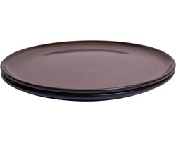 Pizzabord set van 2 - 33 cm - Vila Nova - blauw met roze - Portugees stoneware