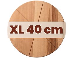 Pizzabord van hout met handgrepen van licht massief hout XL 40 cm