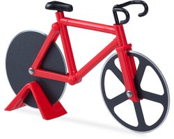 pizzasnijder fiets - rvs - kunststof - rood