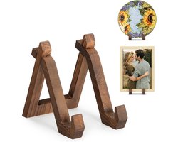 Plaat Display Stand - Boekstandaardr - Bordenrek - Bordenstandaard - Plaat Houder - Bordenhouder - Bordenhanger - voor Display, Decoratieve, Fotolijst, Schotel, Foto, Kookboek, Plaque - Houten Stand - Borden Display Standaard - Duurzaam - Hout