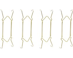 Plaat Hangers - Decoratie Ophangers - Borden Presenteren - Met Tip Protectors - 4 Stuks - Messing
