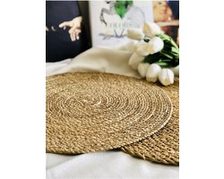 Placemat 4 stuks - Rond Rotan 38cm - Rieten Natuurlijke placemat - Tafeldecoratie