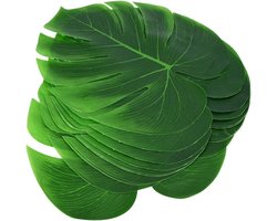 Placemat bananenblad 12 stuks, set van Monstera blad tafelvlag, onderzetter, wanddecoratie met nep bloemen - familie thema