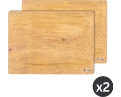 Placemat BIRCH rechthoekig, SET/2, 33x45cm, licht bruin