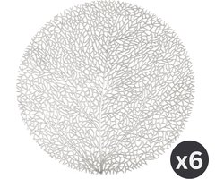 Placemat CAPELINNI rond, SET/6, dia 38 cm, zilver