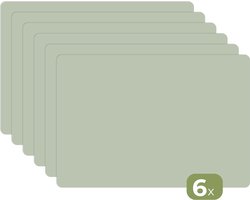 Placemat groen - Groene effen placemats kunststof - 45x30 cm - 6 stuks - Borden onderleggers - Tafeldecoratie anti slip mat - Tafel decoratie - Tafelversiering onderlegger accessoires - Keuken assesoires aanrecht - Eetkamer