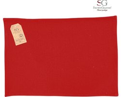 Placemat Katoen - Rood - 45x30cm - Set van 6 Stuks