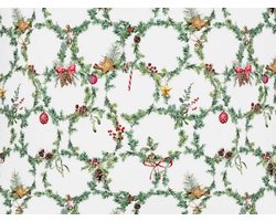 Placemat Kerst - TWEE stuks - 100% katoen - placemats voor kerst met kerstkrans