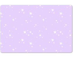 Placemat kinderen 45x30 cm - 1 stuk - Paarse sterren - Placemats kunststof paars - Kinder bureaumat - Knutselmat kind - Tekenmat anti slip - Knutsel onderleggers - Peuter kleurmat - Kinderplacemat baby - Onderlegger voor knutselen - Kinderspeelgoed