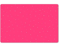 Placemat kinderen 45x30 cm - 1 stuk - Roze stippen - Placemats kunststof - Kinder bureaumat - Knutselmat kind - Tafeldecoratie kinderkamer - Tekenmat anti slip - Knutsel onderleggers - Kleurmat - Kinderplacemat baby - Onderlegger voor knutselen