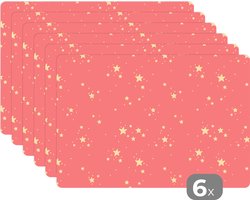 Placemat kinderen 45x30 cm - Roze sterren - Grote placemats meisjes kunststof - Kinder bureaumat bureau - Knutselmat kind - Tekenmat knutselen - Knutsel onderleggers - Kinderplacemat groot - Onderlegger voor kinderbureau - Kinderspeelgoed