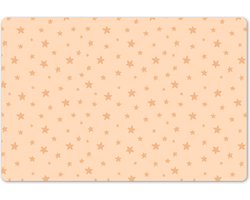 Placemat kinderen 60x40 cm - 1 stuk - Oranje sterren - Grote placemats kunststof - Kinder bureaumat bureau - Knutselmat kind - Tekenmat anti slip - Knutsel onderleggers - Kleurmat - Kinderplacemat groot - Onderlegger voor knutselen - Hobby mat