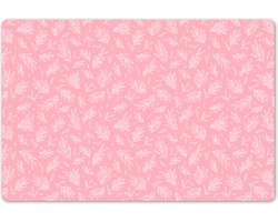 Placemat kinderen 60x40 cm - 1 stuk - Roze blaadjes - Grote placemats kunststof - Kinder werkmat bureau - Knutselmat kind - Tekenmat anti slip - Knutsel kleurmat groot - Knutselspullen - Onderlegger voor knutselen en DIY - Hobby mat kindertafel