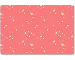Placemat kinderen 60x40 cm - 1 stuk - Roze sterren - Grote placemats meisjes kunststof - Kinder bureaumat bureau - Knutselmat kind - Tekenmat knutselen - Knutsel onderleggers - Kinderplacemat groot - Onderlegger voor kinderbureau - Kinderspeelgoed