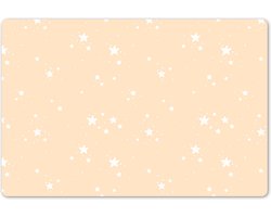 Placemat kinderen 60x40 cm - 1 stuk - Sterren beige - Placemats kunststof - Kinder bureaumat - Knutselmat kind - Tekenmat anti slip - Knutsel onderleggers - Kleurmat - Kinderplacemat baby - Onderlegger voor knutselen - Kerstkadootjes