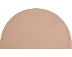 placemat kinderen - halfrond - afwasbaar - antislip - siliconen - 41,5x24 cm - roze