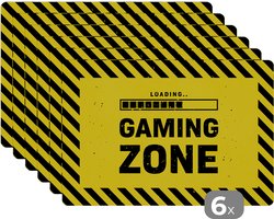 Placemat kinderen - Placemat - Placemats kunststof - Gaming - Quotes - Controller - Gaming zone - Game - 45x30 cm - 6 stuks - Hittebestendig - Anti-Slip - Onderlegger - Afneembaar