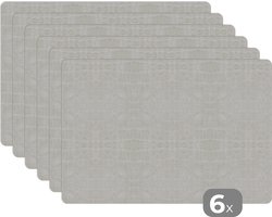 Placemat lederlook grijs - Grijze placemats kunststof - 45x30 cm - 6 stuks - Borden onderleggers antislip - Decoratie voor op tafel - Tafelonderlegger - Luxe tafelversiering - Tafelmat vinyl - Bord onderlegger - Tafeldecoratie accesoires