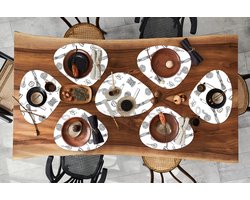 Placemat organisch - Placemats organic - Onderleggers - Breien - Naaien - Patronen - Wol - 10 stuks