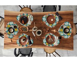 Placemat organisch - Placemats organic - Onderleggers - Breien - Wol - Patronen - 6 stuks