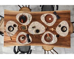 Placemat organisch - Placemats organic - Onderleggers - Londen - Klok - Patroon - Vintage - 10 stuks