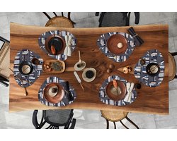 Placemat organisch - Placemats organic - Onderleggers - Puber - Boeken - Boekenkast - Patroon - 6 stuks